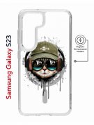 Чехол-накладка Samsung Galaxy S23 (634253) Kruche PRINT Кот в наушниках