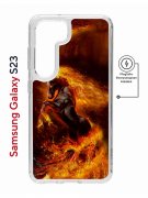 Чехол-накладка Samsung Galaxy S23 (634253) Kruche PRINT Конь огонь