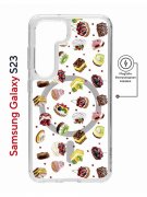 Чехол-накладка Samsung Galaxy S23 Kruche Magnet Print Cake