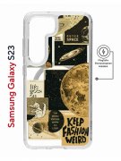 Чехол-накладка Samsung Galaxy S23 Kruche Magnet Print Стикеры Космос