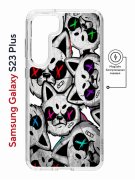 Чехол-накладка Samsung Galaxy S23 Plus (634254) Kruche PRINT Angry Cats