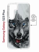 Чехол-накладка Samsung Galaxy S23 Plus Kruche Magnet Print Волк