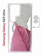 Чехол-накладка Samsung Galaxy S23 Ultra Kruche Magnet Print Pink and white