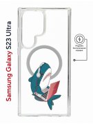 Чехол-накладка Samsung Galaxy S23 Ultra (634255) Kruche PRINT Акула