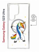 Чехол-накладка Samsung Galaxy S23 Ultra Kruche Magnet Print Единорожка