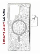 Чехол-накладка Samsung Galaxy S23 Ultra (634255) Kruche PRINT Skull White