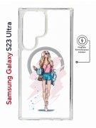 Чехол-накладка Samsung Galaxy S23 Ultra Kruche Magnet Print Fashion Girl