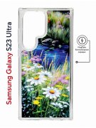 Чехол-накладка Samsung Galaxy S23 Ultra (634255) Kruche PRINT Ромашки у ручья
