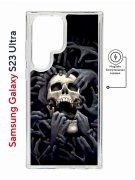Чехол-накладка Samsung Galaxy S23 Ultra (634255) Kruche PRINT Skull Hands
