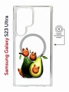 Чехол-накладка Samsung Galaxy S23 Ultra Kruche Magnet Print Авокотики