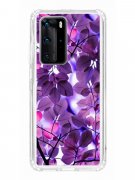 Чехол-накладка Huawei P40 Pro (588936) Kruche PRINT Purple leaves