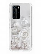 Чехол-накладка Huawei P40 Pro (588936) Kruche PRINT White roses