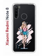 Чехол-накладка Xiaomi Redmi Note 8 Kruche Print Fashion Girl