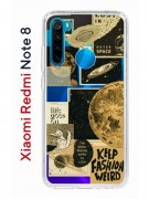 Чехол-накладка Xiaomi Redmi Note 8 Kruche Print Стикеры Космос