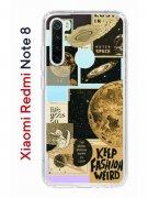 Чехол-накладка Xiaomi Redmi Note 8 Kruche Print Стикеры Космос