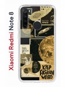 Чехол-накладка Xiaomi Redmi Note 8 Kruche Print Стикеры Космос