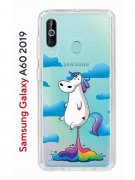 Чехол-накладка Samsung Galaxy A60 2019 Kruche Print Flying Unicorn