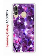 Чехол-накладка Samsung Galaxy A60 2019 (583859) Kruche PRINT Purple leaves