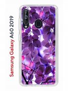 Чехол-накладка Samsung Galaxy A60 2019 (583859) Kruche PRINT Purple leaves