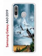 Чехол-накладка Samsung Galaxy A60 2019 (583859) Kruche PRINT Журавли