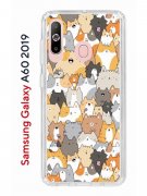 Чехол-накладка Samsung Galaxy A60 2019 (583859) Kruche PRINT Котики