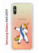 Чехол-накладка Samsung Galaxy A60 2019 Kruche Print Единорожка