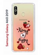 Чехол-накладка Samsung Galaxy A60 2019 Kruche Print Ягодный микс