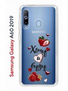 Чехол-накладка Samsung Galaxy A60 2019 Kruche Print Ягодный микс