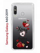 Чехол-накладка Samsung Galaxy A60 2019 Kruche Print Ягодный микс