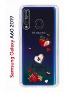 Чехол-накладка Samsung Galaxy A60 2019 Kruche Print Ягодный микс