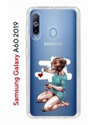 Чехол-накладка Samsung Galaxy A60 2019 Kruche Print Рисуя любовь