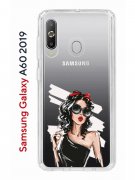 Чехол-накладка Samsung Galaxy A60 2019 Kruche Print Фэшн леди
