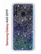 Чехол-накладка Samsung Galaxy A60 2019 Kruche Print Skull White
