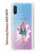 Чехол-накладка Samsung Galaxy A60 2019 Kruche Print Fashion Girl