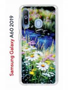 Чехол-накладка Samsung Galaxy A60 2019 Kruche Print Ромашки у ручья