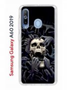 Чехол-накладка Samsung Galaxy A60 2019 Kruche Print Skull Hands