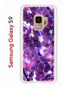 Чехол-накладка Samsung Galaxy S9  (580669) Kruche PRINT Purple leaves