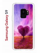 Чехол-накладка Samsung Galaxy S9 Kruche Print Pink heart