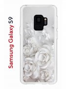 Чехол-накладка Samsung Galaxy S9  (580669) Kruche PRINT White roses