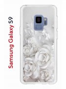 Чехол-накладка Samsung Galaxy S9  (580669) Kruche PRINT White roses