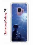 Чехол-накладка Samsung Galaxy S9  (580669) Kruche PRINT Лунный кот