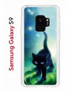 Чехол-накладка Samsung Galaxy S9  (580669) Kruche PRINT Черный кот