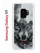 Чехол-накладка Samsung Galaxy S9 Kruche Print Волк