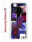 Чехол-накладка Samsung Galaxy S9  (580669) Kruche PRINT Стикеры Киберпанк
