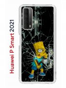 Чехол-накладка Huawei P Smart 2021 Kruche Print Барт Симпсон