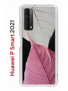 Чехол-накладка Huawei P Smart 2021 (594564) Kruche PRINT Pink and white