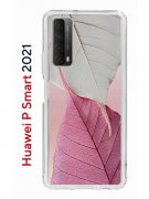 Чехол-накладка Huawei P Smart 2021 (594564) Kruche PRINT Pink and white