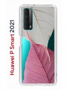 Чехол-накладка Huawei P Smart 2021 (594564) Kruche PRINT Pink and white