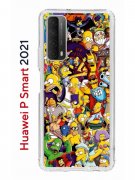 Чехол-накладка Huawei P Smart 2021 Kruche Print Симпсоны