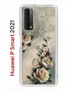 Чехол-накладка Huawei P Smart 2021 Kruche Print Белая роза
